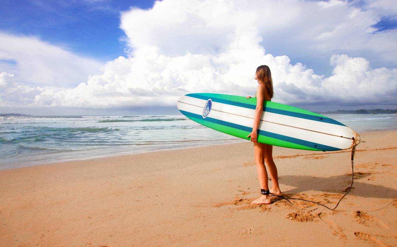 Surfing in Weligama Bay